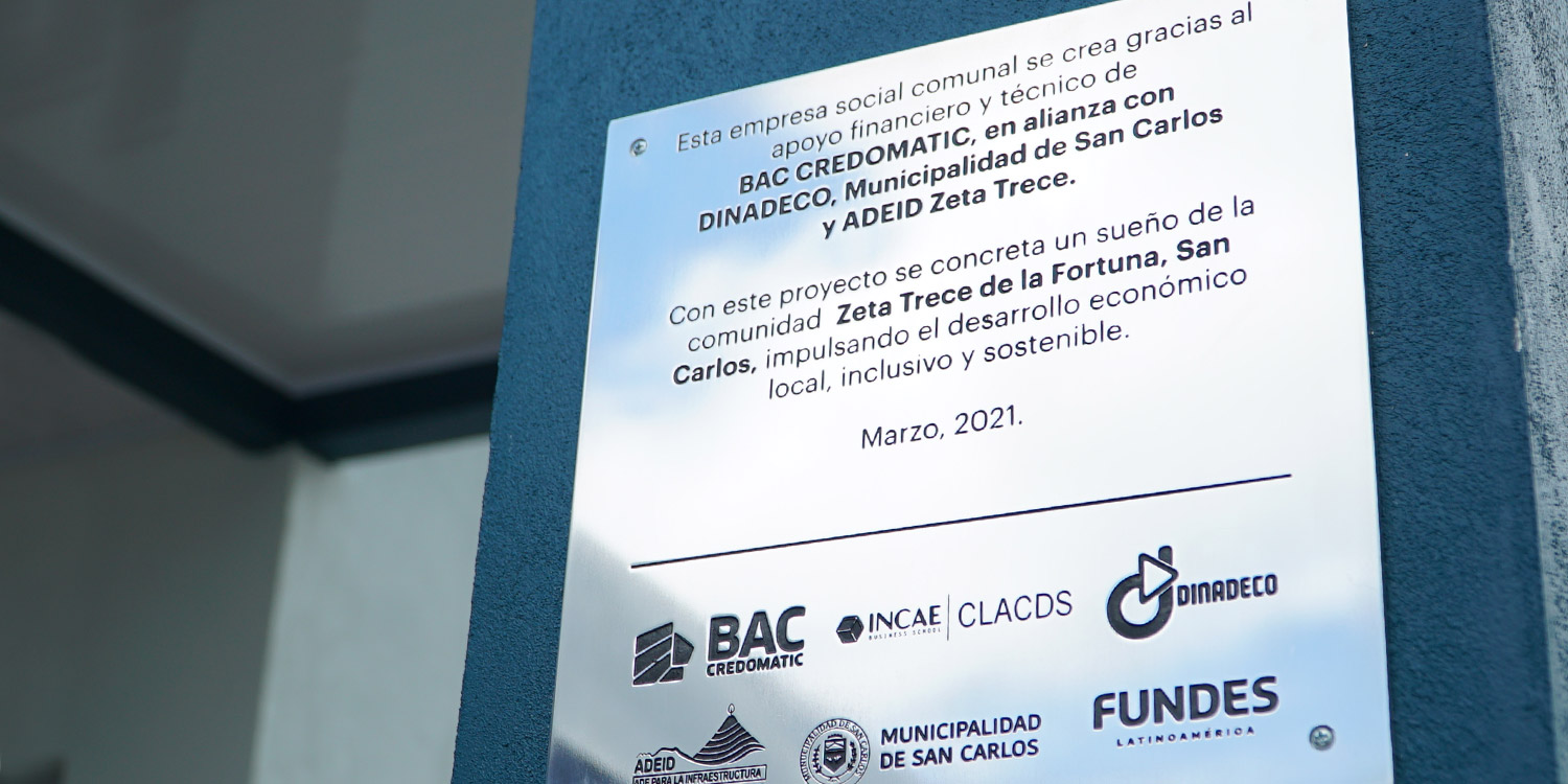 Primera empresa de Comunidades BAC en La Fortuna de San Carlos