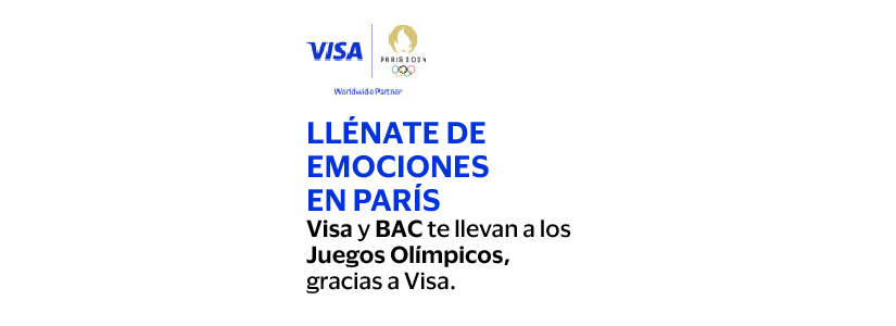 Llénate de emociones  en parís Visa y BAC te llevan a los Juegos Olímpicos,  gracias a Visa.