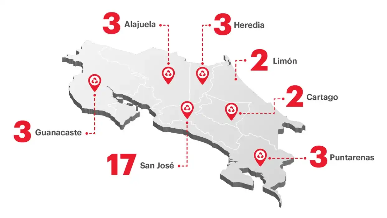 mapa puntos de recoleccion de tapas