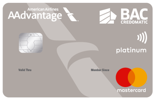 Tarjeta BAC Credomatic platinum aadvantage Mastercard