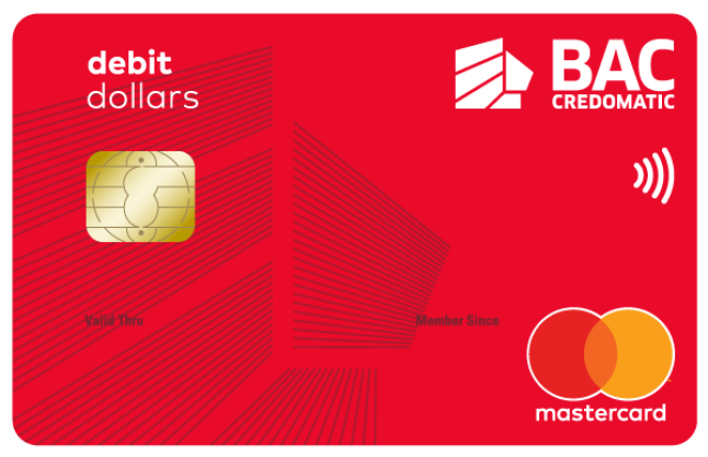 Tarjeta roja BAC Débito MasterCard Internacional