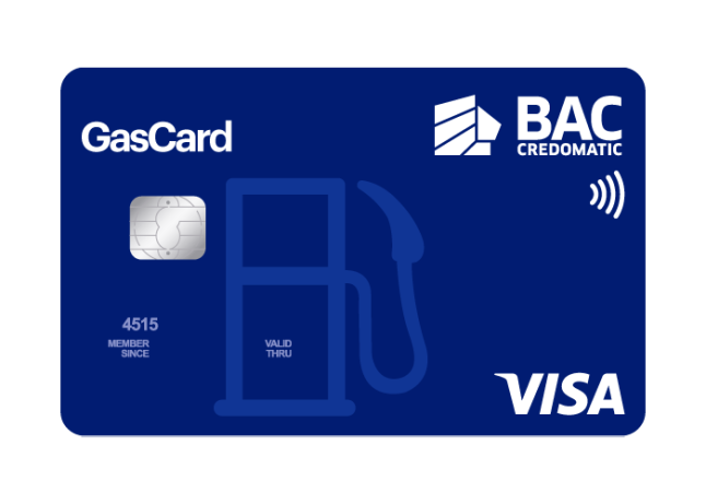 Tarjeta GASCARD Visa clasica azul BAC Credomatic 