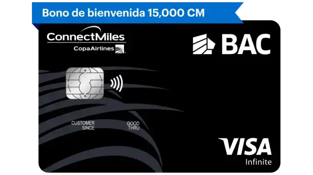 Tarjeta ConnectMiles de BAC con bono de bienvenida de 15000 millas ConnectMiles
