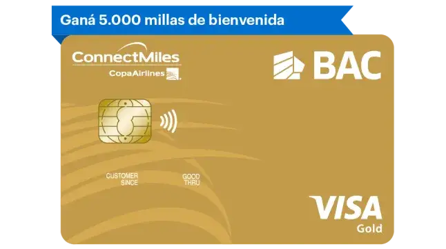 Tarjeta ConnectMiles Gold de BAC Costa Rica