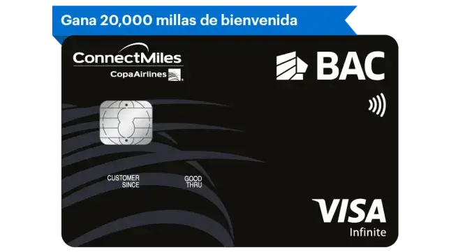 Tarjeta ConnectMiles Infinite de BAC Honduras
