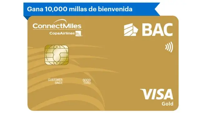 Tarjeta ConnectMiles Gold de BAC El Salvador