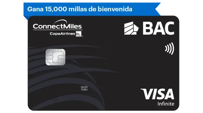 Tarjeta ConnectMiles Infinite de BAC Guatemala