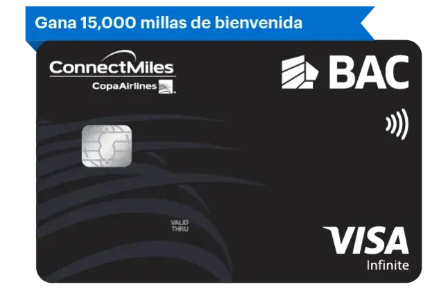 Tarjeta ConnectMiles Black de BAC Guatemala