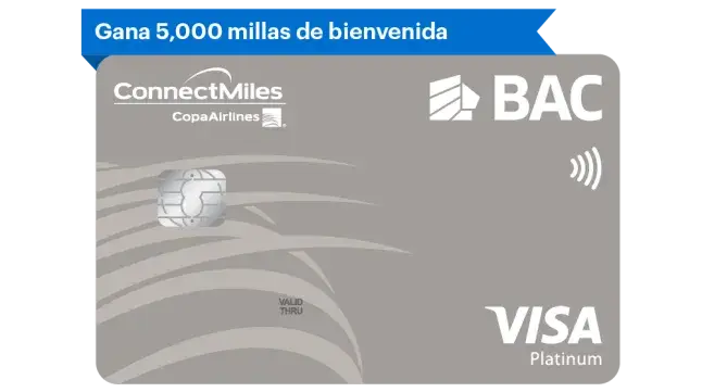 Tarjeta ConnectMiles Platinum de BAC Guatemala