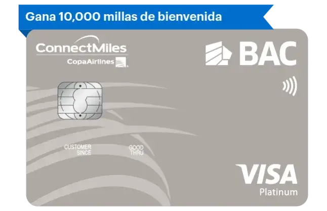 Tarjeta ConnectMiles Platinum de BAC Honduras