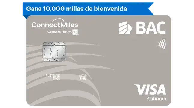Tarjeta ConnectMiles Platinum de BAC Honduras