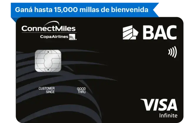 Tarjeta ConnectMiles Infinite de BAC Nicaragua