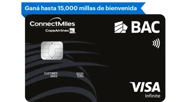 Tarjeta ConnectMiles Infinite de BAC Nicaragua
