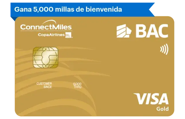Tarjeta ConnectMiles Gold de BAC El Salvador