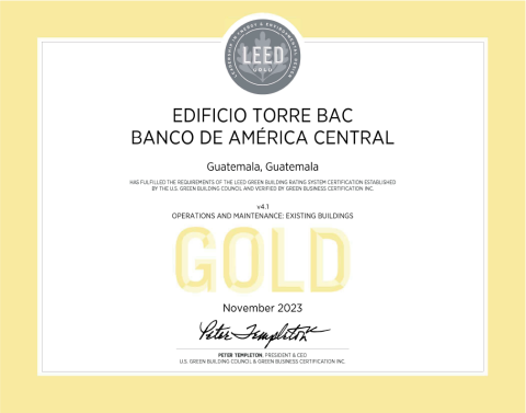 Certificado Leed Torre BAC