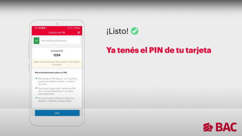 Generá fácilmente el PIN de tu tarjeta de crédito o débito BAC