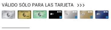 Valido sólo para las tarjetas Amex Platinum, gold, clásica, black.