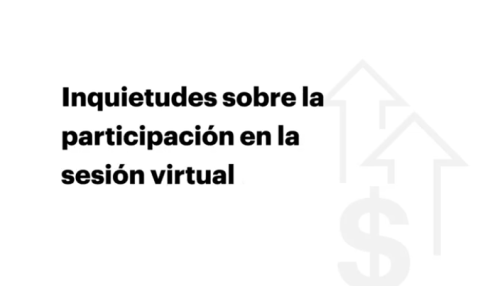 7. Inquietudes sobre la participación en la sesión virtual