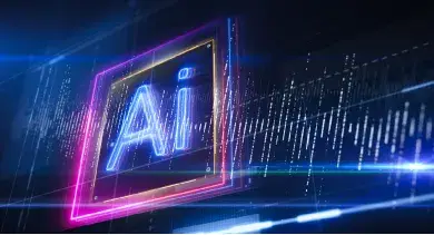 imagen con temática futurista de las siglas Ai