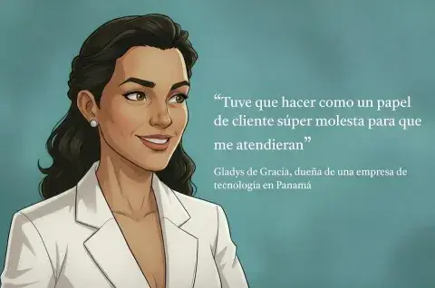 mujer diciendo una frase