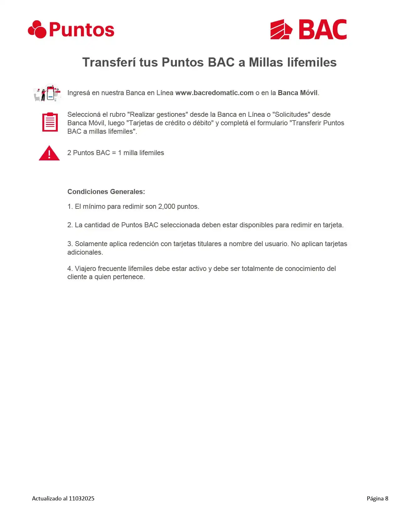 Comercios afiliados al Programa de Puntos BAC