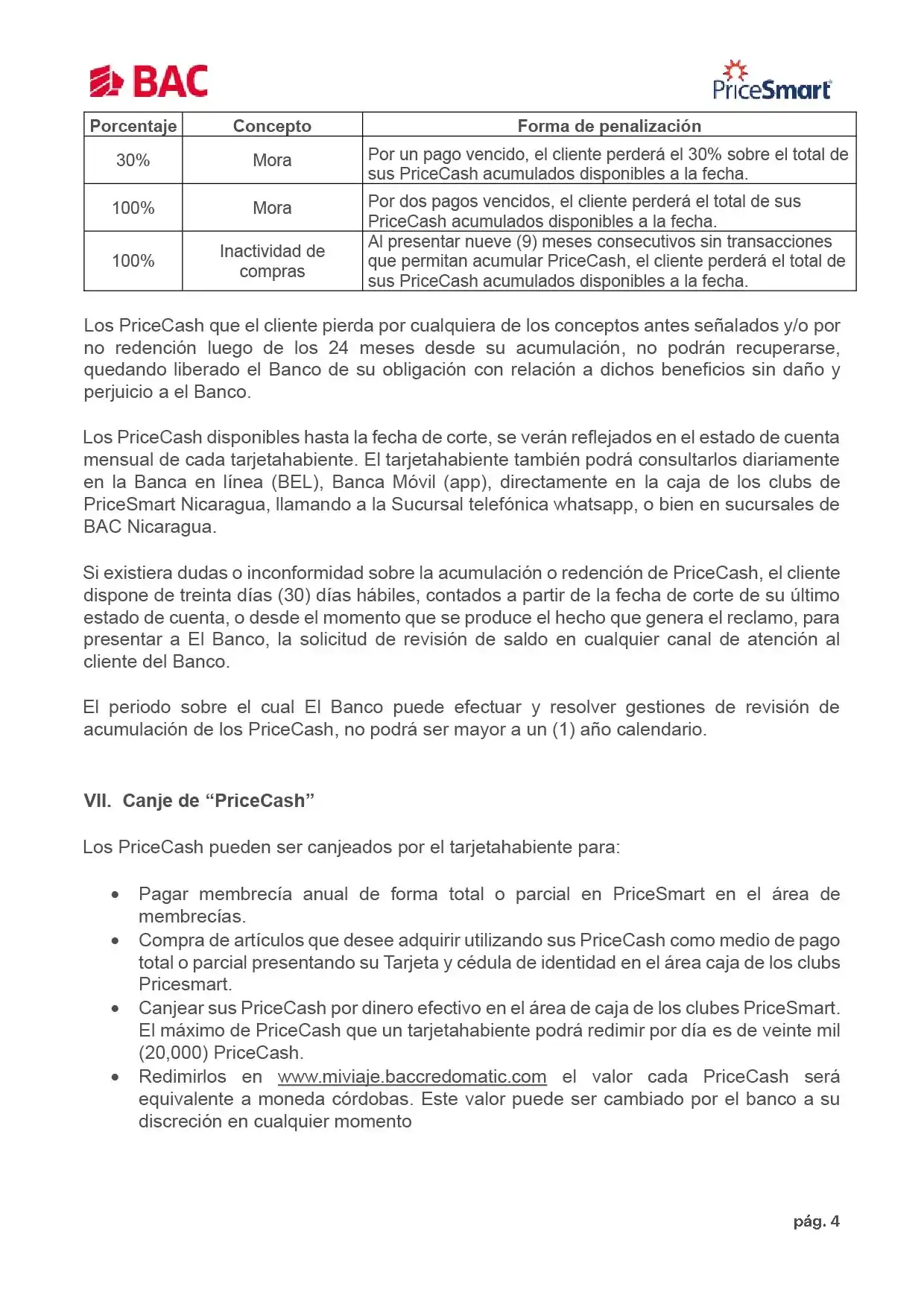 Reglamento programa PriceCash a Julio 2025