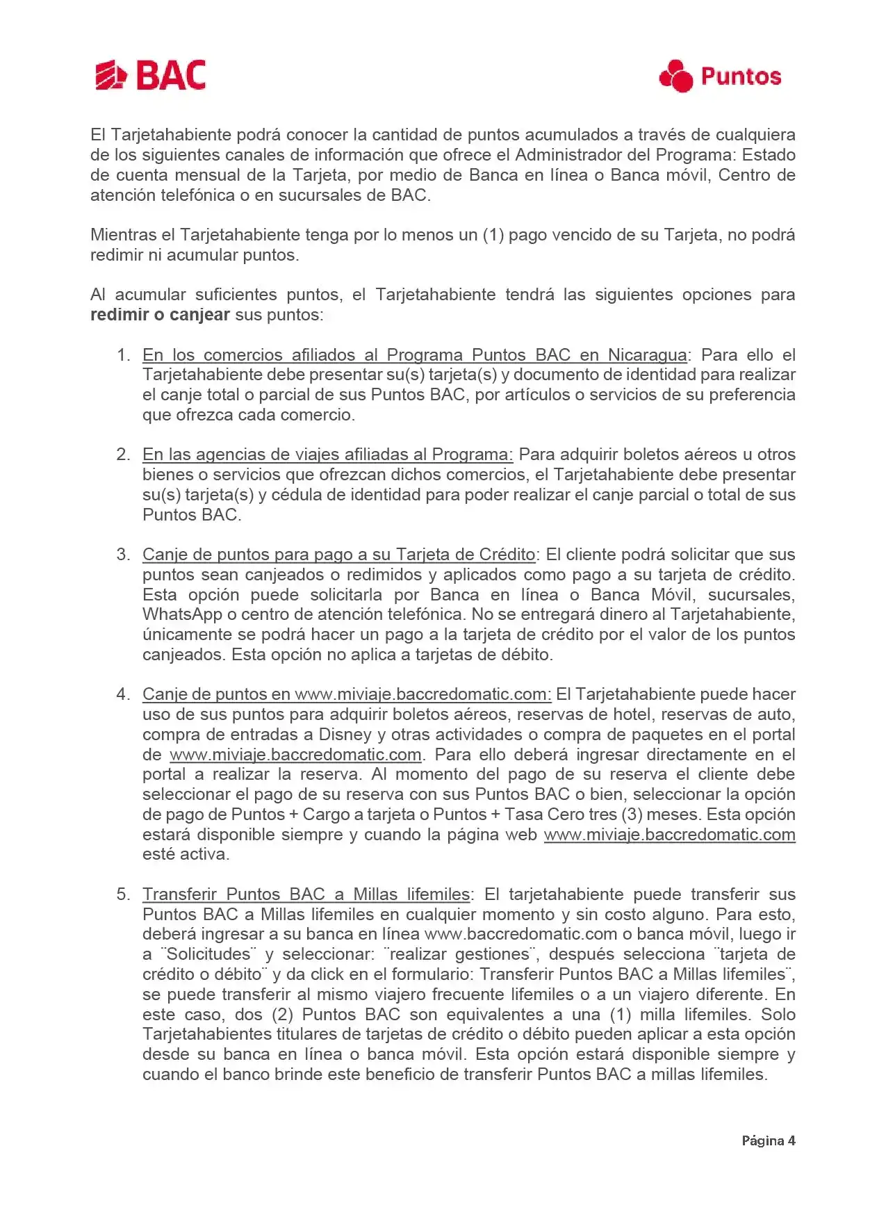 Reglamento Puntos BAC