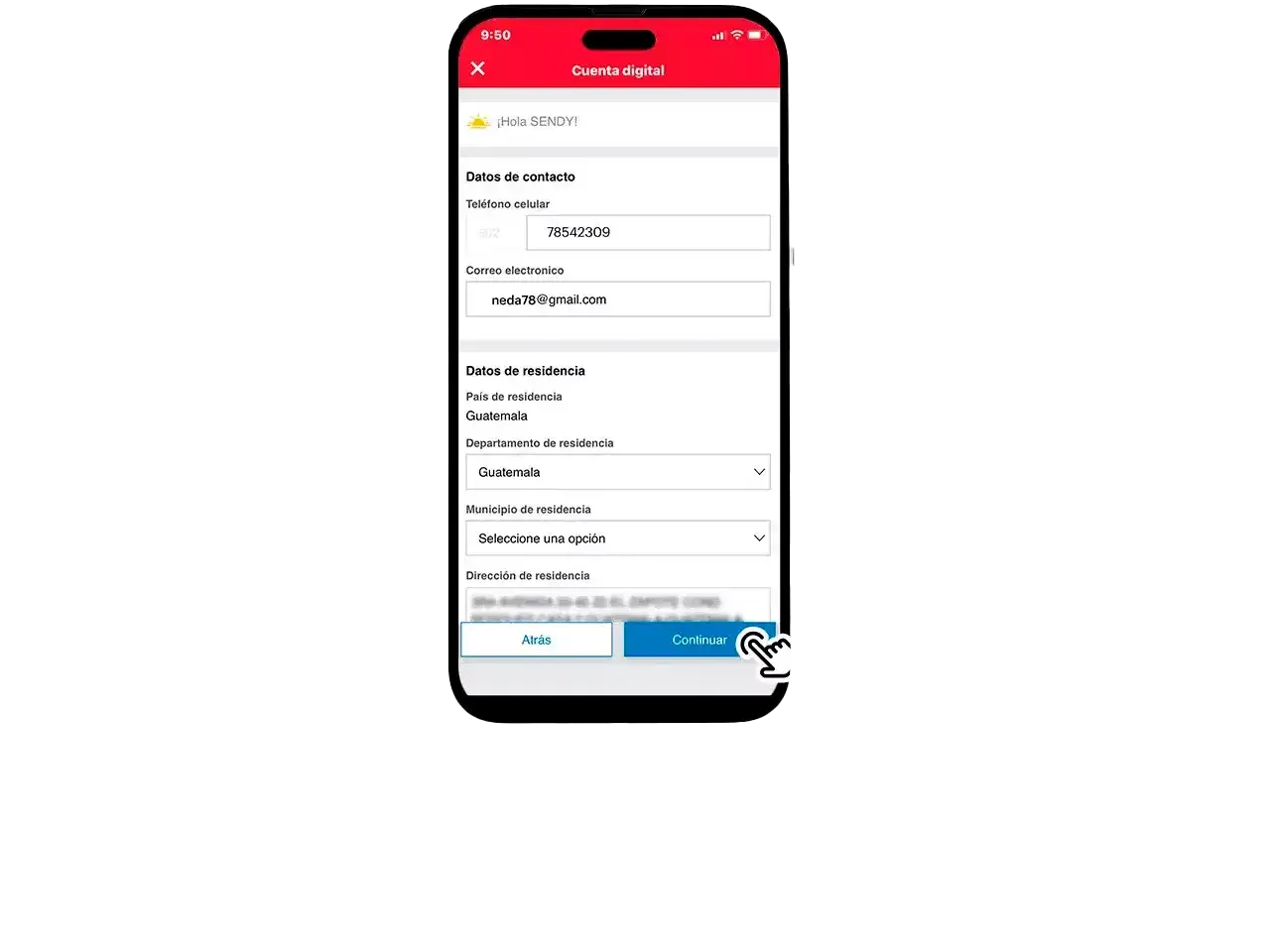 Tutorial App Clienta BAC Cuenta Digital Paso 5