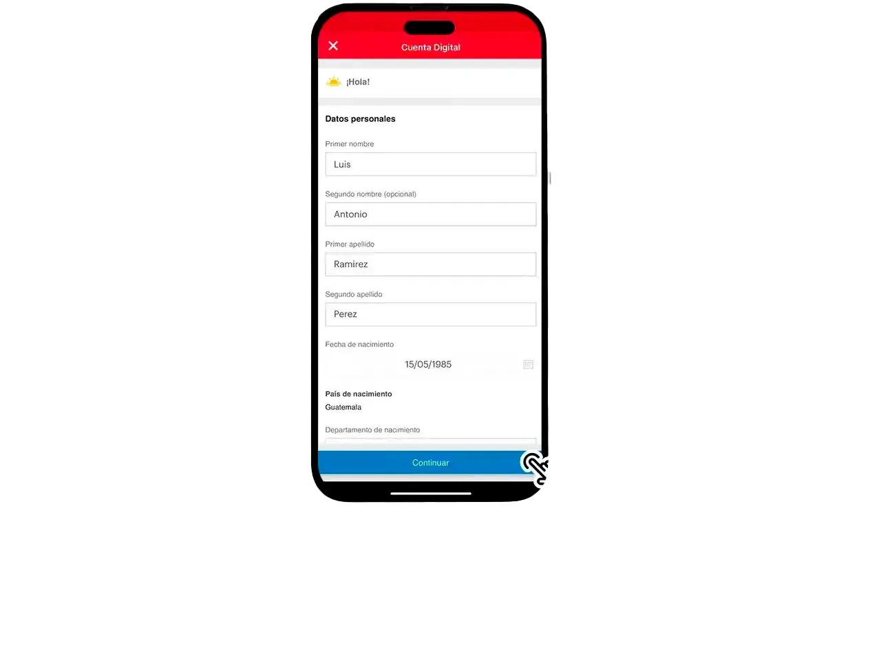 Tutorial apertura cuenta digital app cliente nuevo paso 10