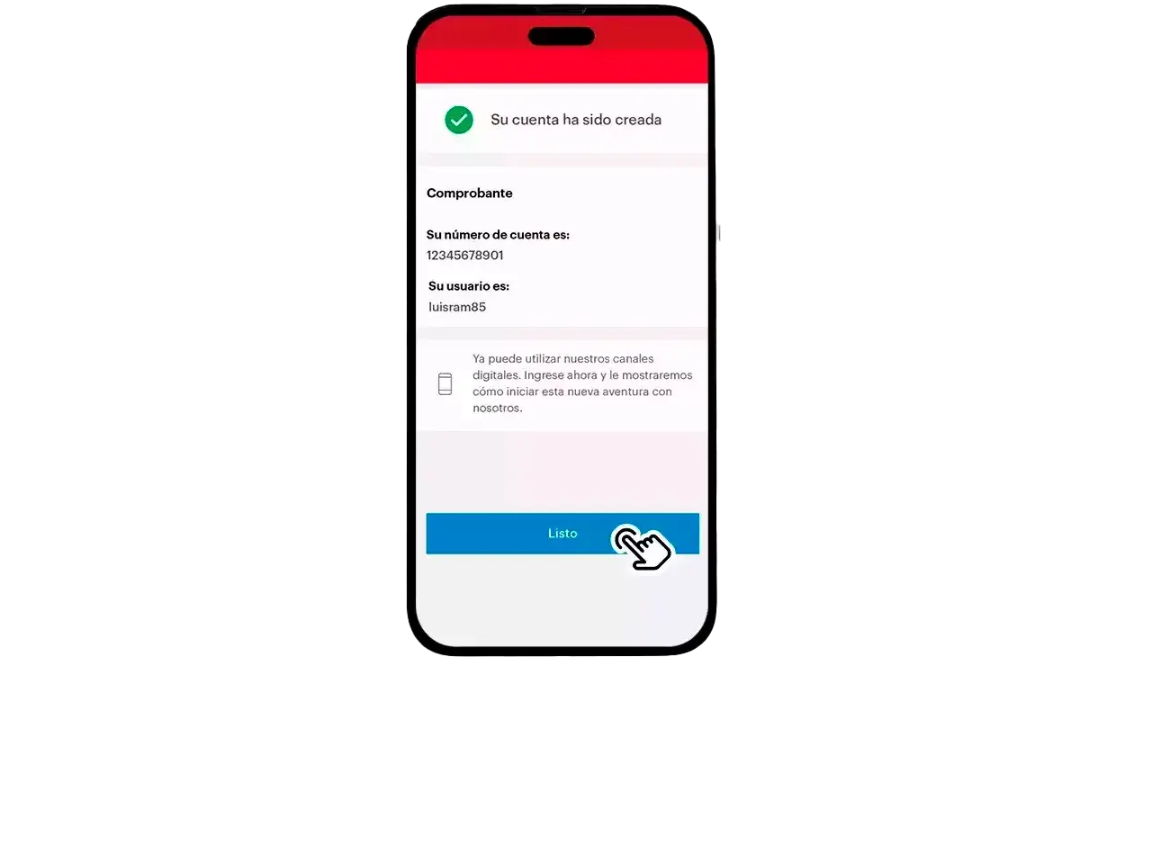 Tutorial apertura cuenta digital app cliente nuevo paso 13