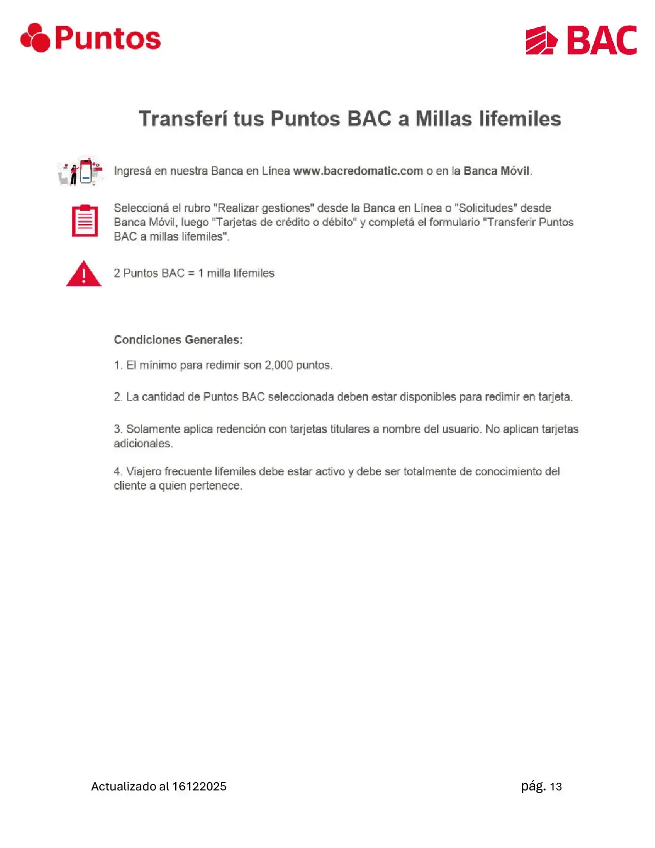 Listado de Comercios Afiliados al Programa de Puntos BAC 