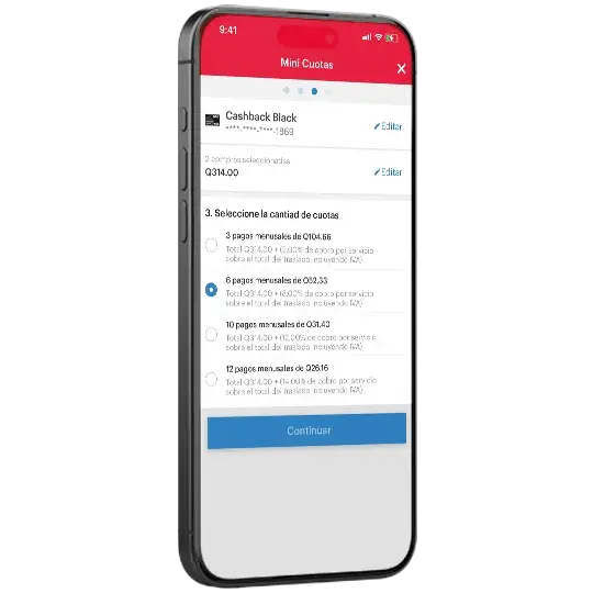 elige la cantidad de cuotas que deseas
