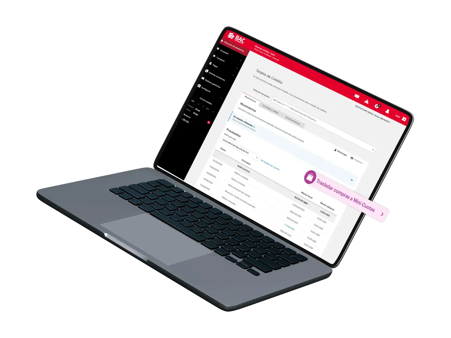 banca en linea compras en cuotas