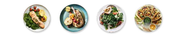 Una colección de platos diversos Gourmet