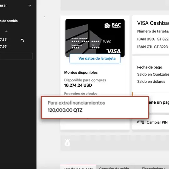 Pasos para solicitar extrafinanciamiento Paso 03