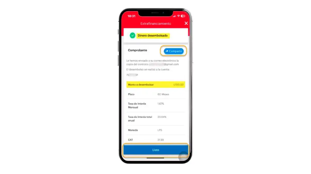 Paso 5 del video tutorial de como solicitar Pymecash