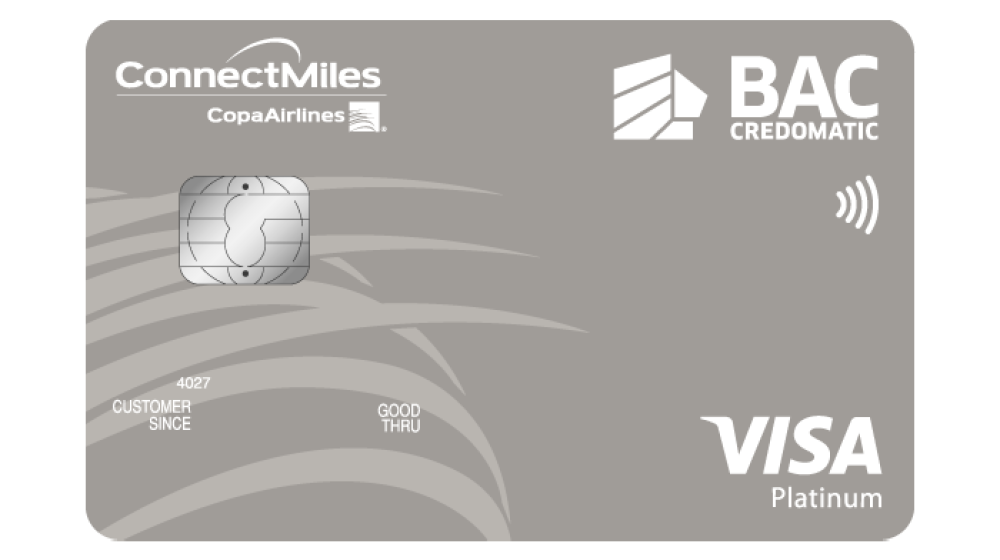 Tarjeta de crédito BAC Credomatic connectmiles platinum Visa