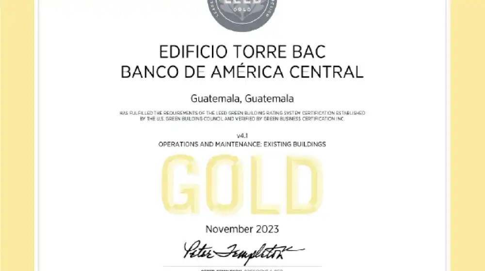 Certificado Leed Torre BAC
