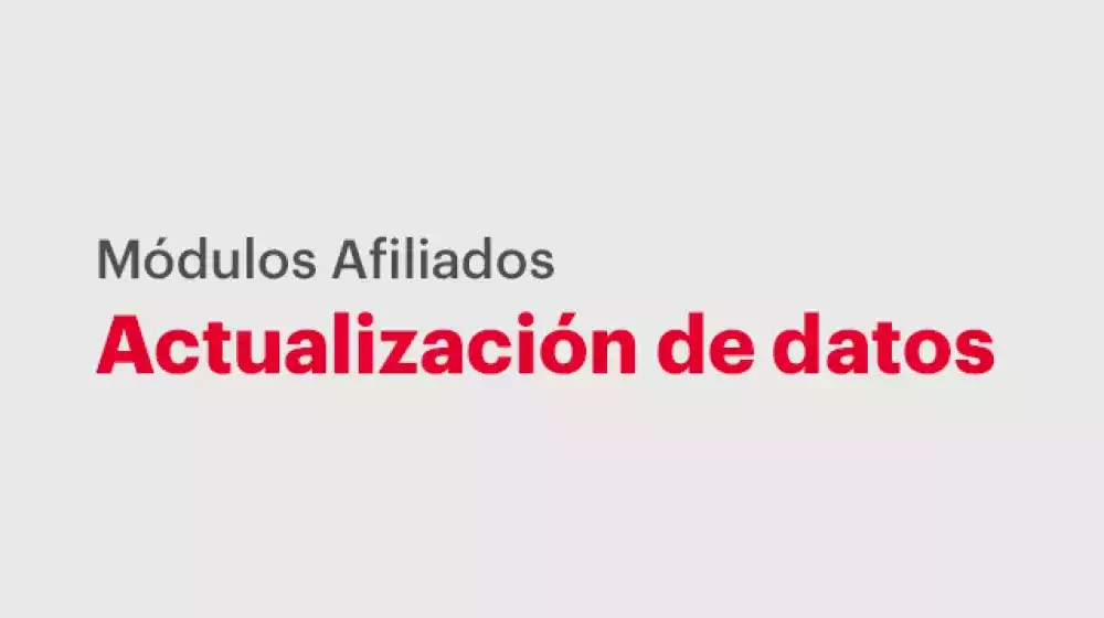 Modulos afiliados actualización de datos