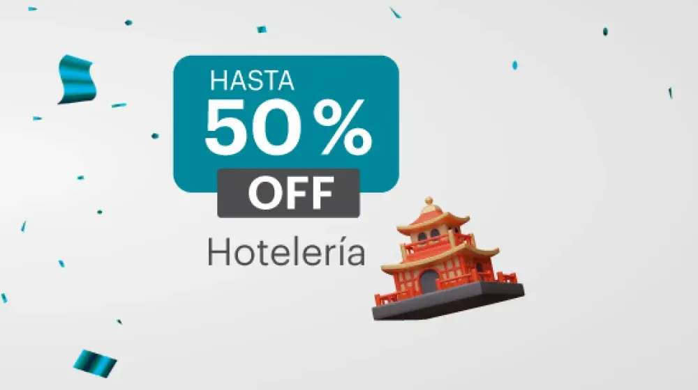 50% OFF en Hotelería