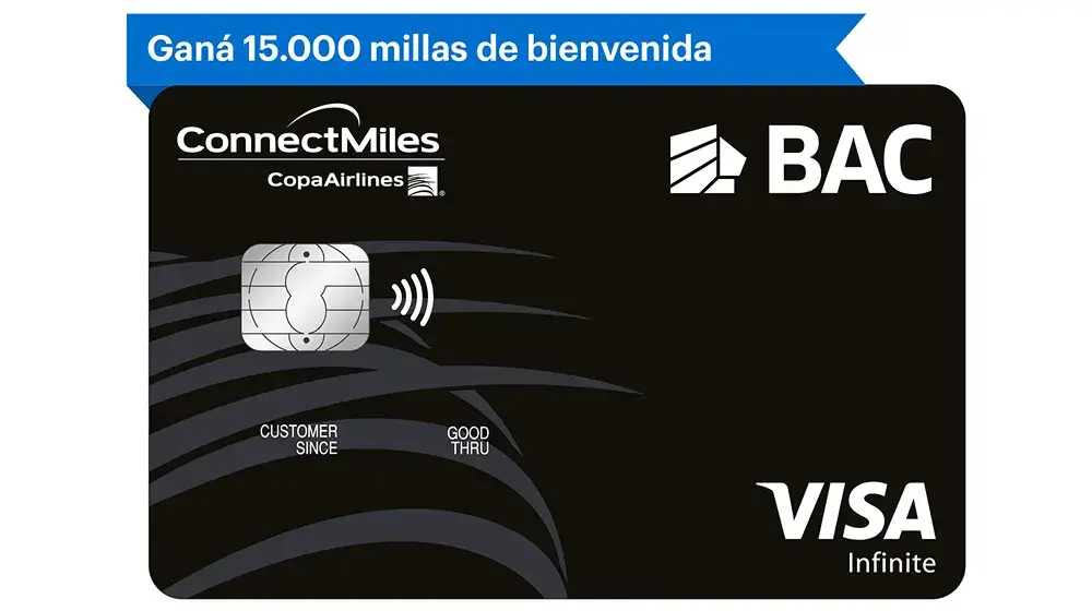 Tarjeta ConnectMiles Infinite de BAC Costa Rica