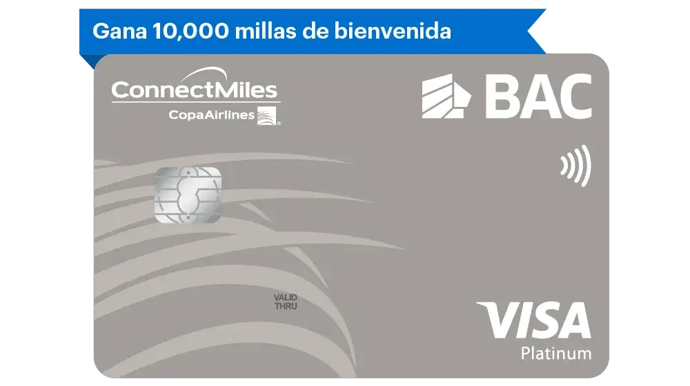 Tarjeta ConnectMiles Platinum de BAC Guatemala