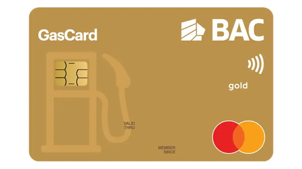 Tarjeta GasCard Mastercard Gold de BAC Honduras