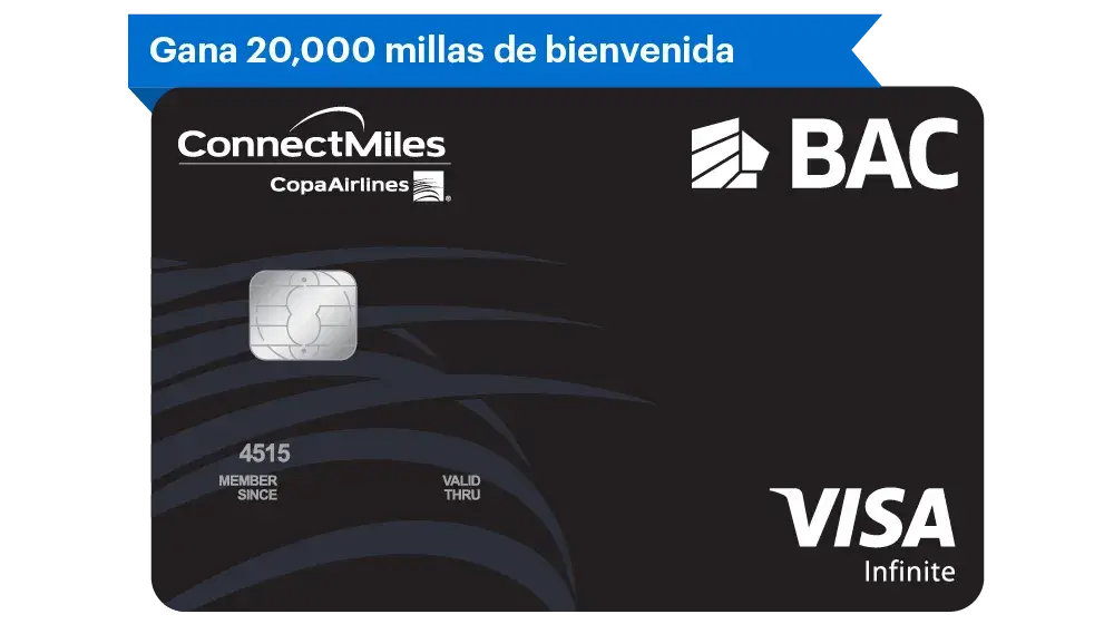 Tarjeta ConnectMiles Infinite de BAC Panamá