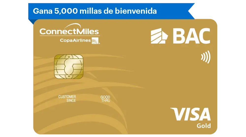 Tarjeta ConnectMiles Gold de BAC Honduras