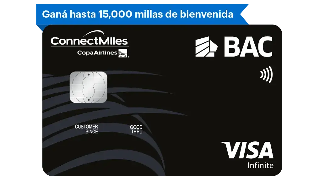 Tarjeta ConnectMiles Infinite de BAC Nicaragua