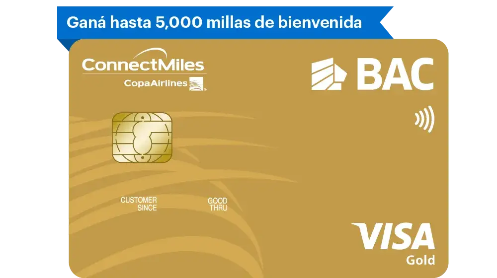 Tarjeta ConnectMiles Gold de BAC Nicaragua