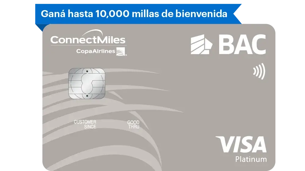 Tarjeta ConnectMiles Platinum de BAC Nicaragua