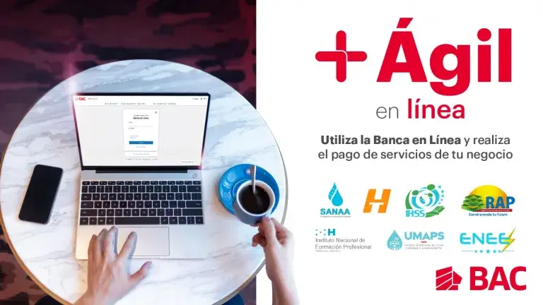 Gestiona el pago de tus servicios como el IHSS, UMAPS, Hondutel, RAP, ENEE, INFOP Y SANAA  de manera rápida y segura con nuestra Banca en Línea. 