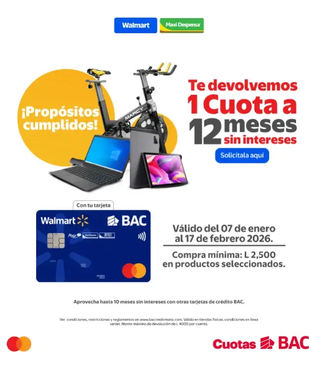 1 cuota gratis a plazo de 12 meses